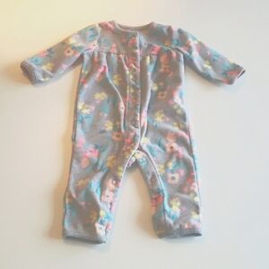 ⭐3/$15⭐ Carter's Floral Gray Fleece Baby One Piece Size 3M
